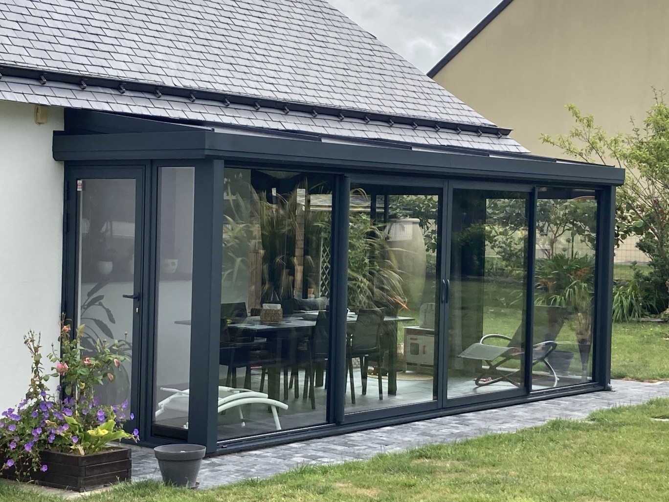 Véranda en aluminium sur la commune de Moréac