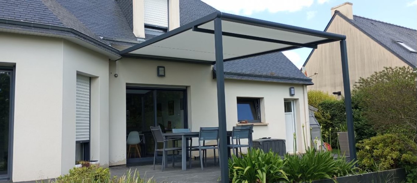 Pergola toile en aluminium à Moustoir-Ac