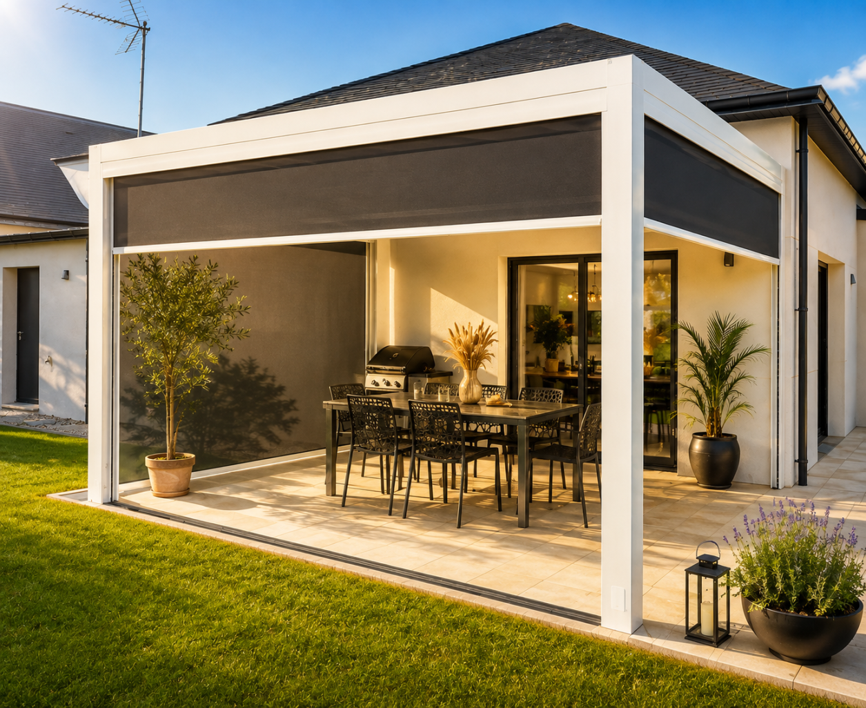 Pergola bioclimatique à lames orientables à Caden (56)